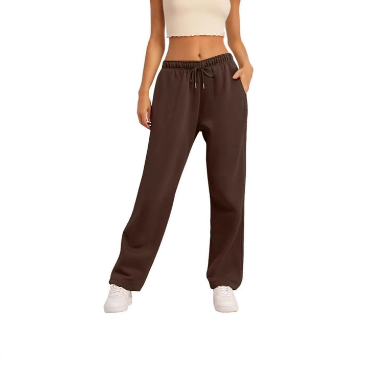Damen nan weite High‑Waist Loungewear‑Jogginghose mit elastischem Bund Kordelzug und Seitentaschen Echo Archiv
