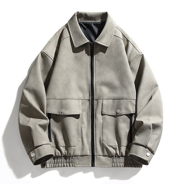 Herren lässige Utility-Jacke mit praktischen Taschen und elastischem Bund Echoarchiv
