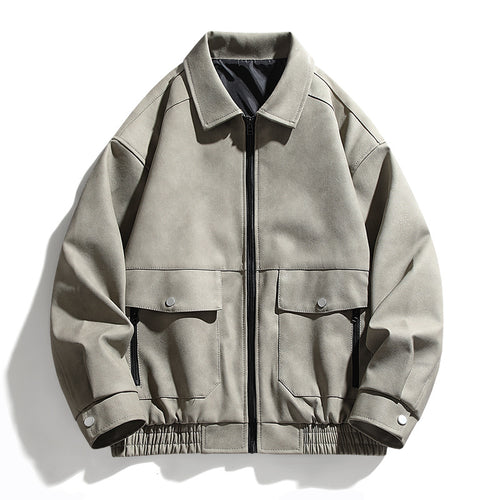 Herren lässige Utility-Jacke mit praktischen Taschen und elastischem Bund Echoarchiv