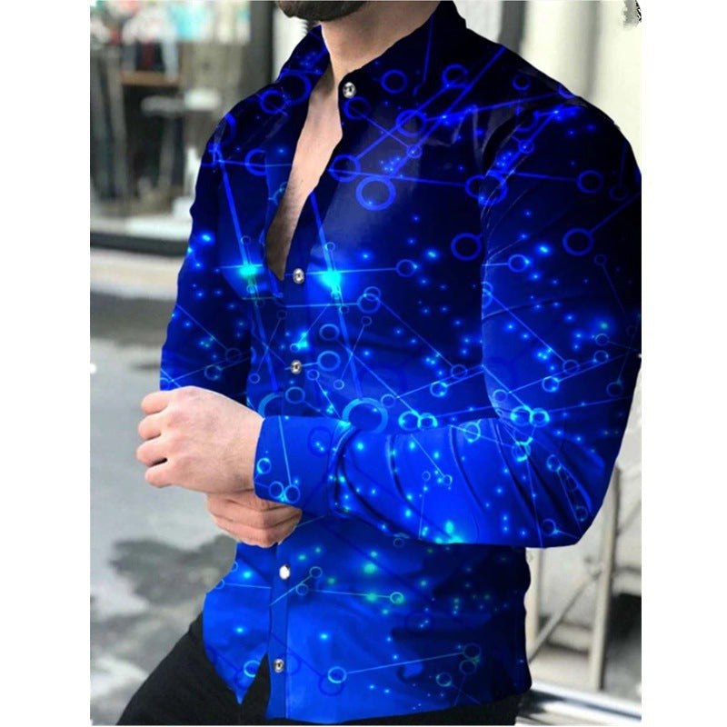 Herren Langarmhemd mit modernem Technologie-Design Echoarchiv