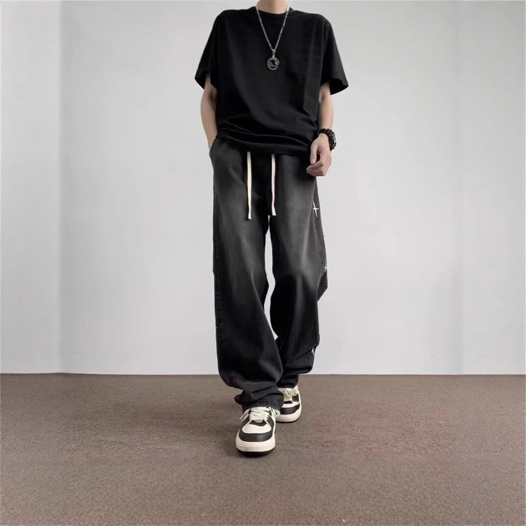 Damen Weitgeschnittene Jeanshose mit einzigartigem Design Echoarchiv
