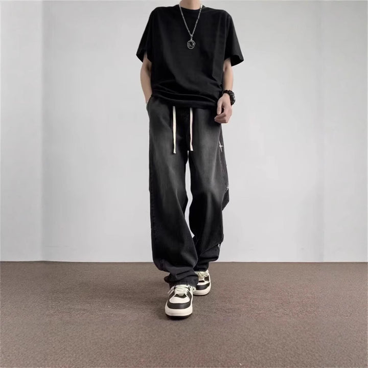Damen Weitgeschnittene Jeanshose mit einzigartigem Design Echoarchiv