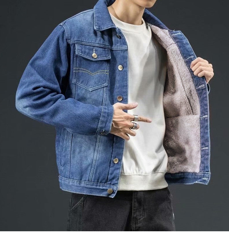 Herren Lässige Denimjacke mit gefüttertem Innenfutter Echoarchiv
