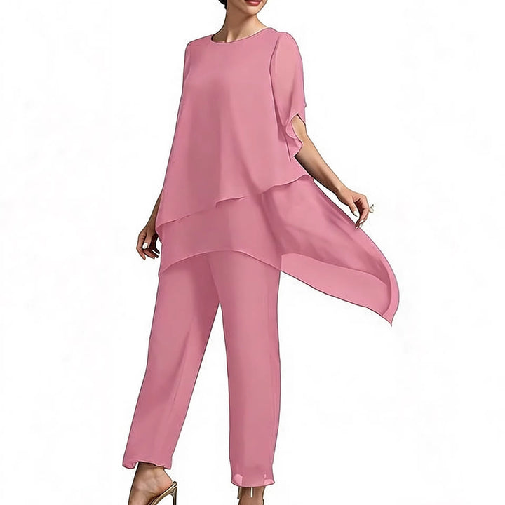 Damen Elegantes Zwei-Teiler-Set mit luftigen Ärmeln und asymmetrischem Saum Echo Archiv