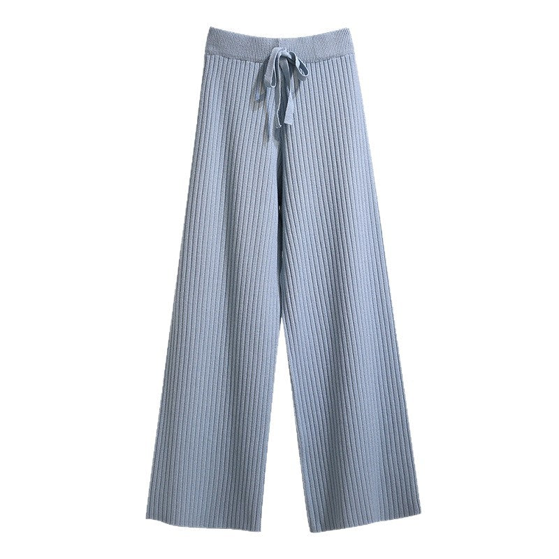 Damen Weit geschnittene Rippstrickhose mit Kordelzug Echo Archiv