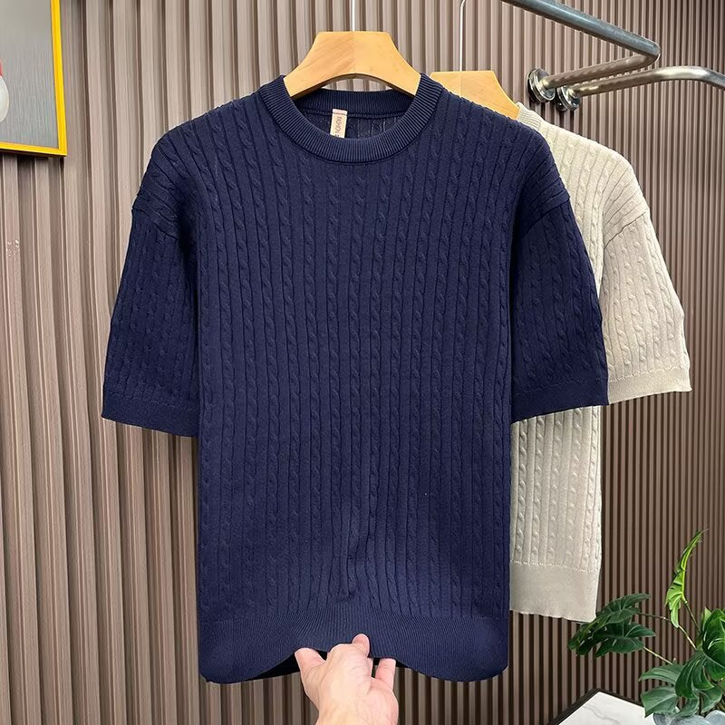 Damen Eleganter Strickpullover mit Kurzarm – Mavelle