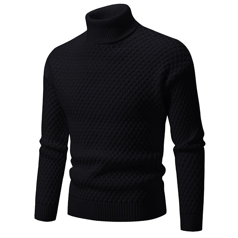 Herren modischer Rollkragenpullover mit strukturierter Oberfläche Echoarchiv