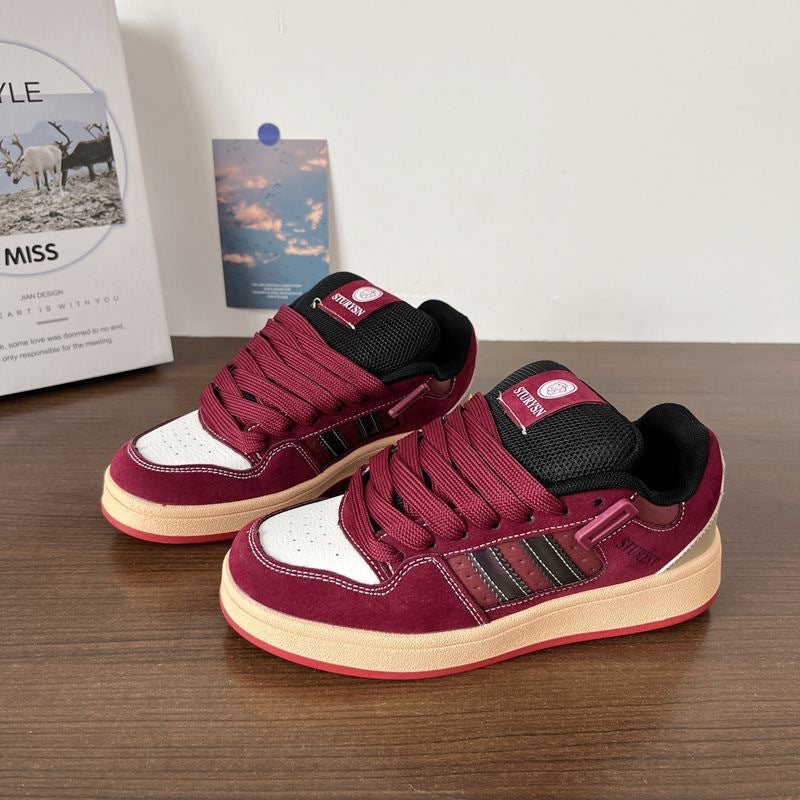 Damen modische Sneakers mit dicker, gepolsterter Sohle und elastischen Schnürsenkeln Echo Archiv
