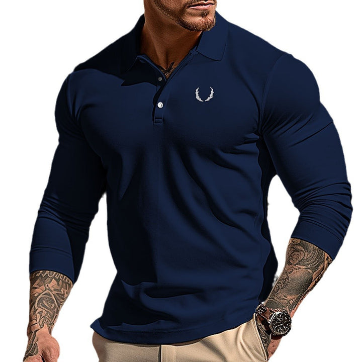 Herren sportliches Langarm Poloshirt mit atmungsaktivem Material und elegantem Kragen Echoarchiv