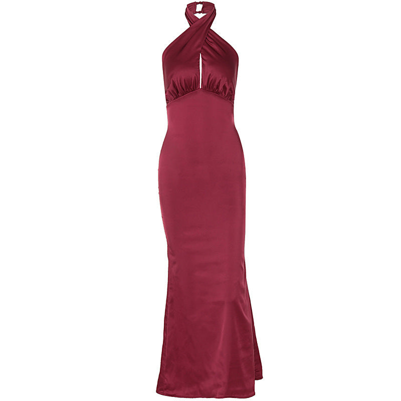 Damen Elegantes Maxikleid mit raffinierter Wickeloptik und schulterfreiem Design Echo Archiv