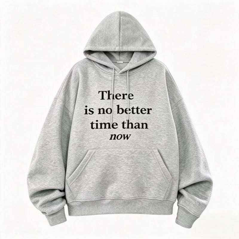 Unisex Oversize-Kapuzenpullover mit Statement-Print, French-Terry und Kängurutasche Echo Archiv