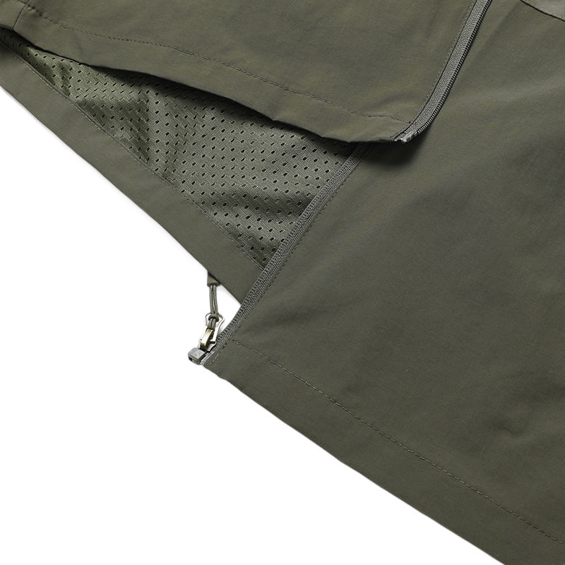 Herren Ultraleichte Allwetter-Outdoorjacke mit Kapuze atmungsaktivem Meshfutter und Reißverschlusstaschen Echo Archiv