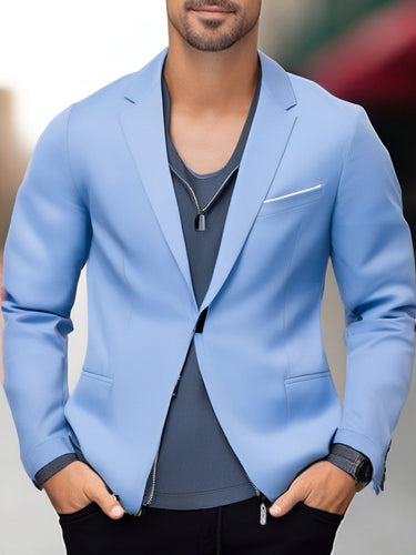 Herren eleganter und stilvoller Blazer mit farblich abgesetztem Revers Echoarchiv