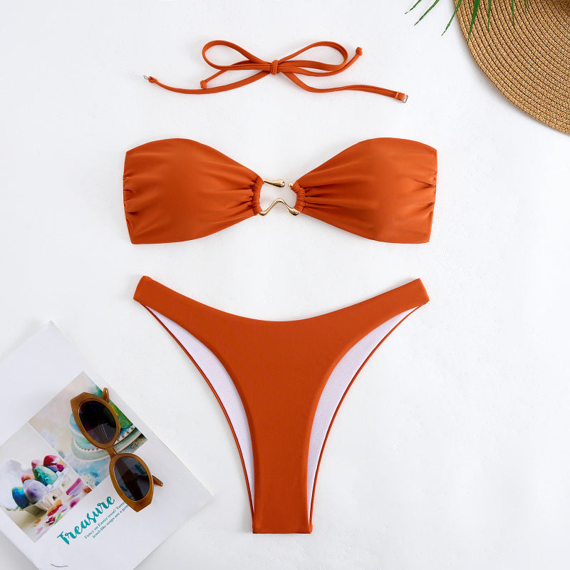 Damen Bandeau Bikini mit elegantem Gold-Detail Echo Archiv