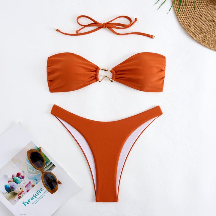 Damen Bandeau Bikini mit elegantem Gold-Detail Echo Archiv