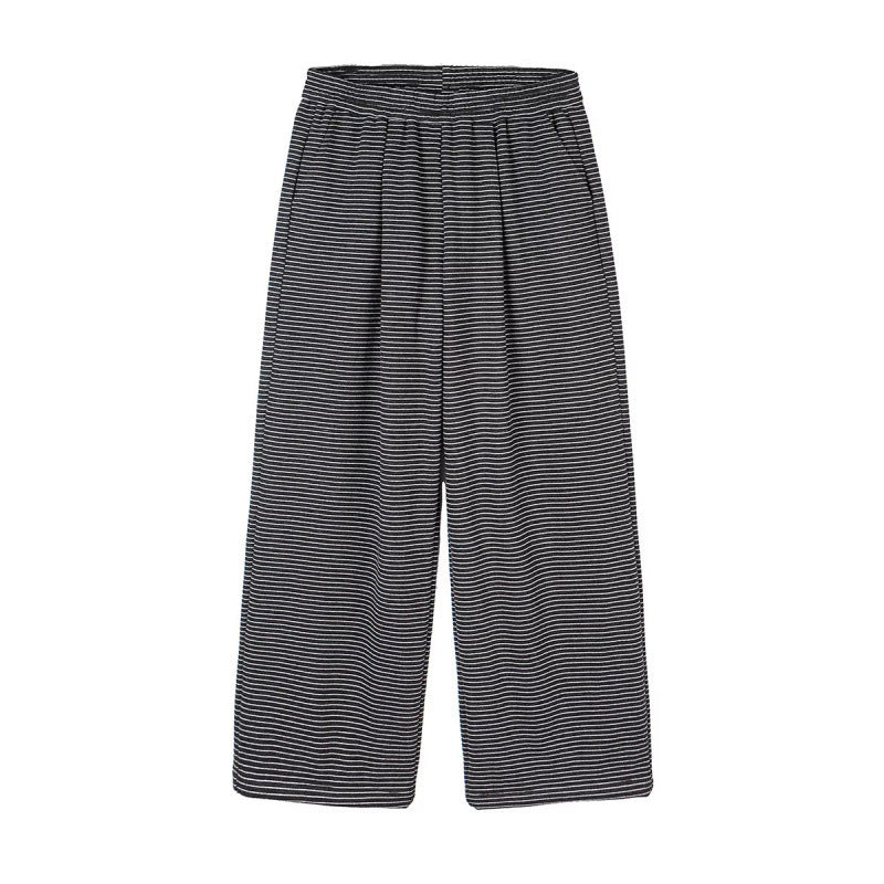 Damen Culotte-Hose mit weitem Bein, hohem Bund und feinem Streifenmuster Echo Archiv