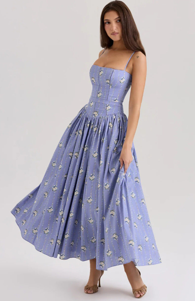 Damen nan tailliertes Maxikleid mit Korsettoberteil und feinen Spaghettiträgern Echo Archiv