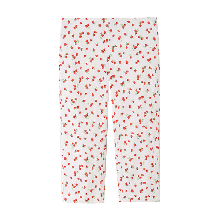 Damen Highwaist Cropped-Hose mit Erdbeer-Print und geradem Bein Echo Archiv