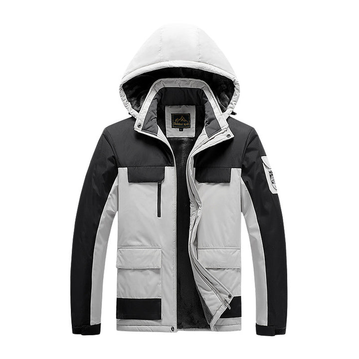 Herren Nano-Technik-Winter-Expeditionsjacke mit verdecktem Zwei-Wege-Reißverschluss, wasserabweisender Membran und multifunktionalen Taschen – Marzano