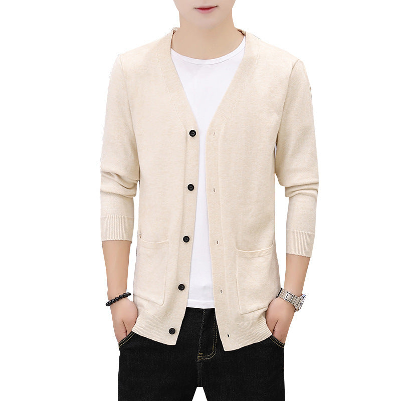 Herren eleganter leichter Strickcardigan mit Taschen Echoarchiv