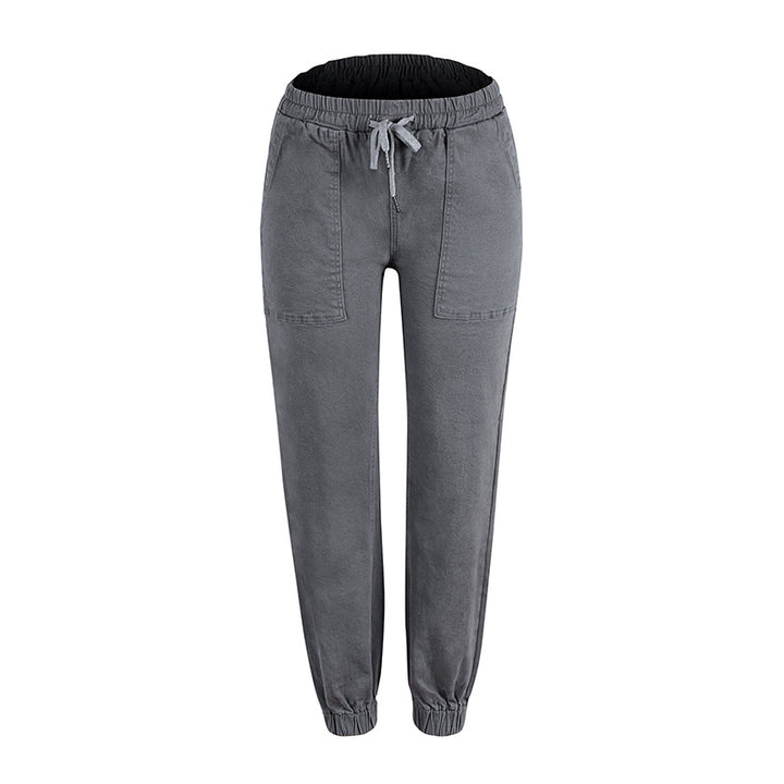 Damen Denim-Joggerhose mit Cargo-Taschen und elastischem Tunnelzugbund Echo Archiv