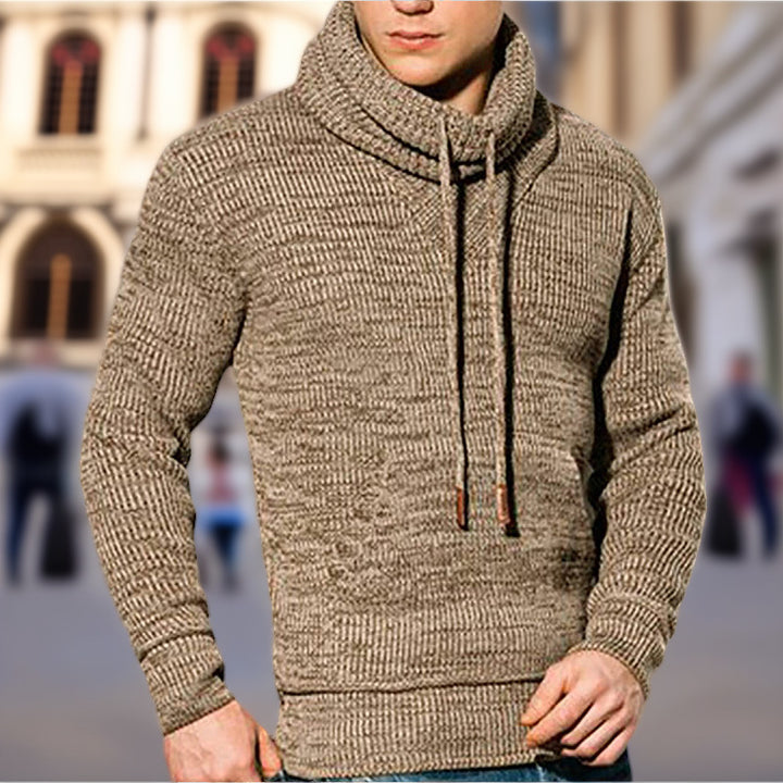 Herren Kapuzenpullover mit grobem Strickmuster und praktischen Kängurutaschen Echoarchiv