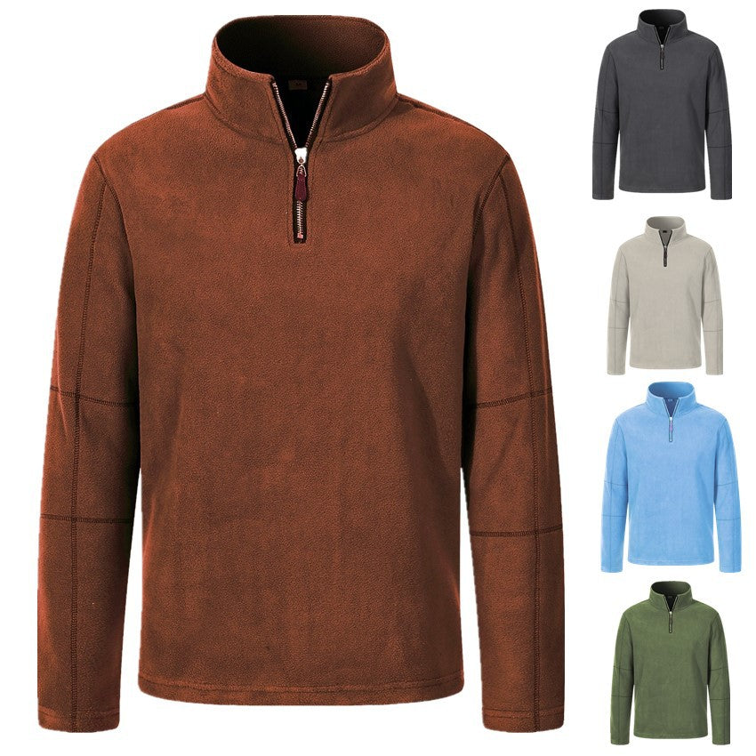 Herren Fleece-Pullover mit Stehkragen und Halbreißverschluss Echoarchiv