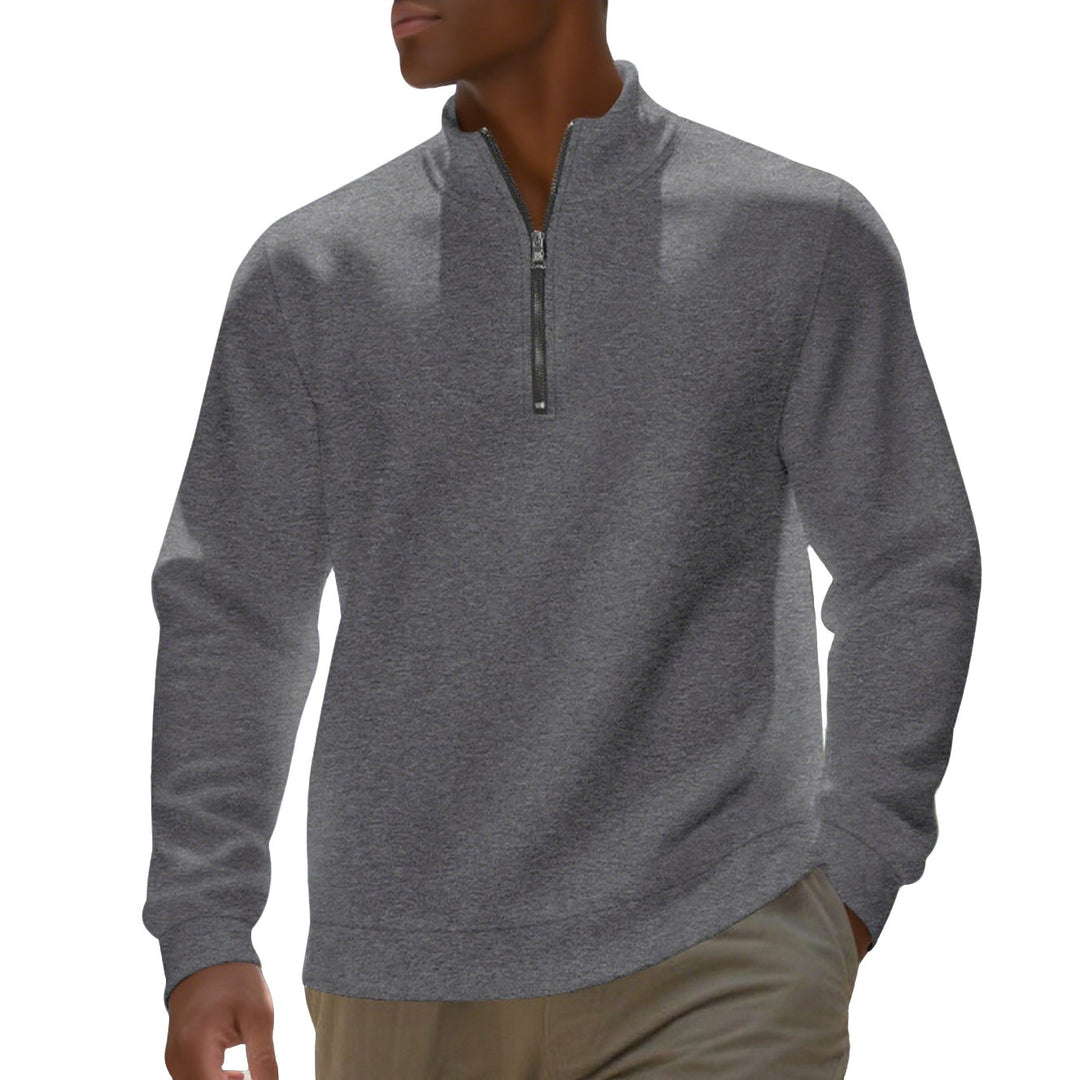 Herren nan Halbzip-Sweatshirt aus Baumwollmix mit Stehkragen, weichem Innenfutter und Rippbündchen Echo Archiv