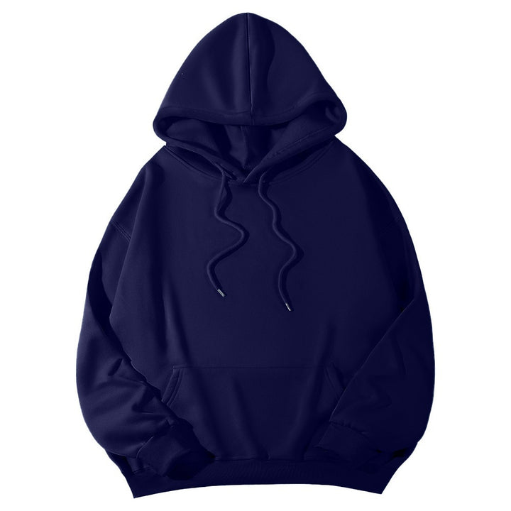 Unisex minimalistischer Kapuzenpullover mit verlängertem Rücken und Kängurutasche Echo Archiv