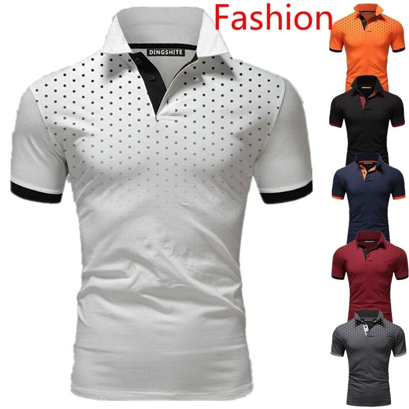 Herren Poloshirt mit Echoarchivrnen Punktdesign und atmungsaktiven Eigenschaften Echoarchiv