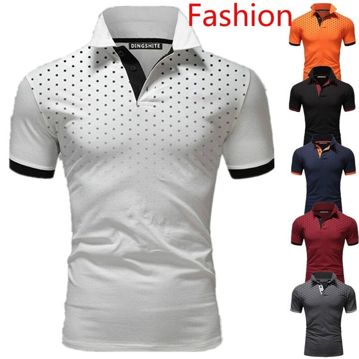 Herren Poloshirt mit Echoarchivrnen Punktdesign und atmungsaktiven Eigenschaften Echoarchiv