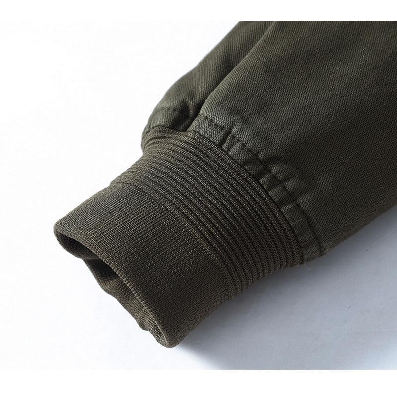Herren Urbanes Canvas-Blouson mit hochschließendem Stehkragen und verdeckter Zip-Front Echo Archiv