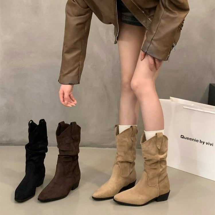 Damen Modische Wildlederstiefeletten Echo Archiv