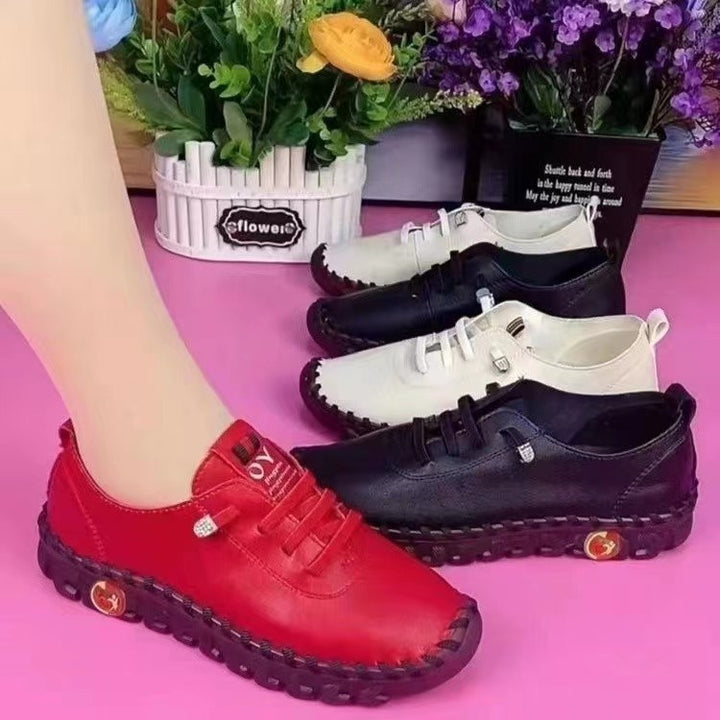 Damen Flexible Slip-On Freizeitsneaker mit handgenähter Ziernaht und profilierter Gummilaufsohle – Névara