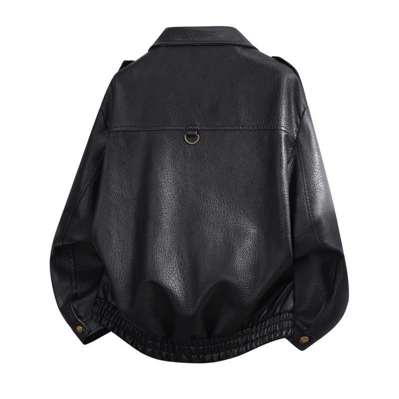 Damen Mode-Lederjacke mit hohem Kragen Echo Archiv