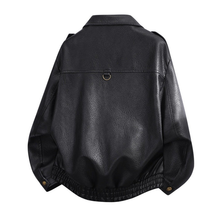 Damen Mode-Lederjacke mit hohem Kragen Echo Archiv