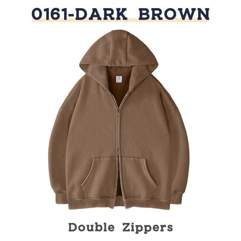 Unisex Oversized Kapuzenjacke mit Doppelreißverschluss und Kängurutaschen Echo Archiv