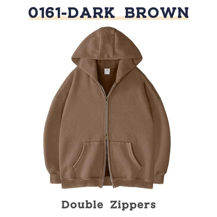 Unisex Oversized Kapuzenjacke mit Doppelreißverschluss und Kängurutaschen Echo Archiv