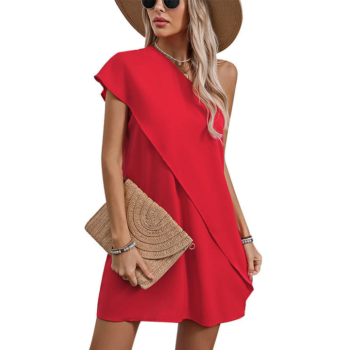 Damen Asymmetrisches Party-Kleid mit Einem Schulterdesign Echoarchiv
