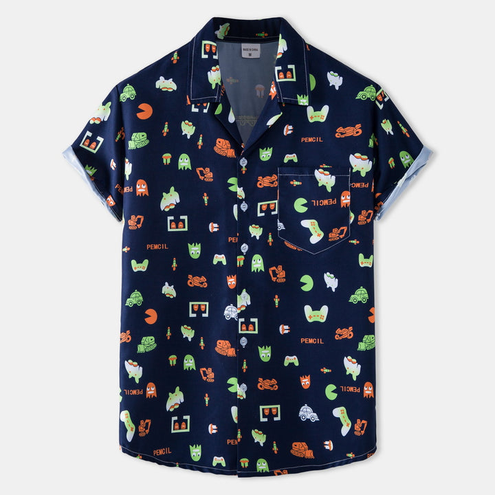 Herren Kurzarmhemd mit kreativem Retro-Design Echoarchiv