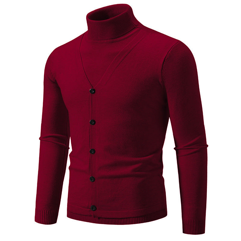 Herren Strickjacke mit hochstehendem Kragen und Knopfleiste Echoarchiv