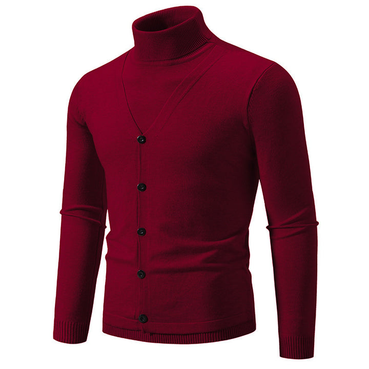 Herren Strickjacke mit hochstehendem Kragen und Knopfleiste Echoarchiv