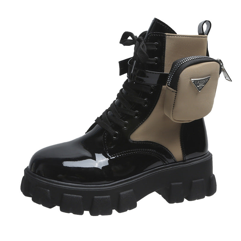 Damen Chunky Boots mit praktischem Seitentaschen-Design Echoarchiv