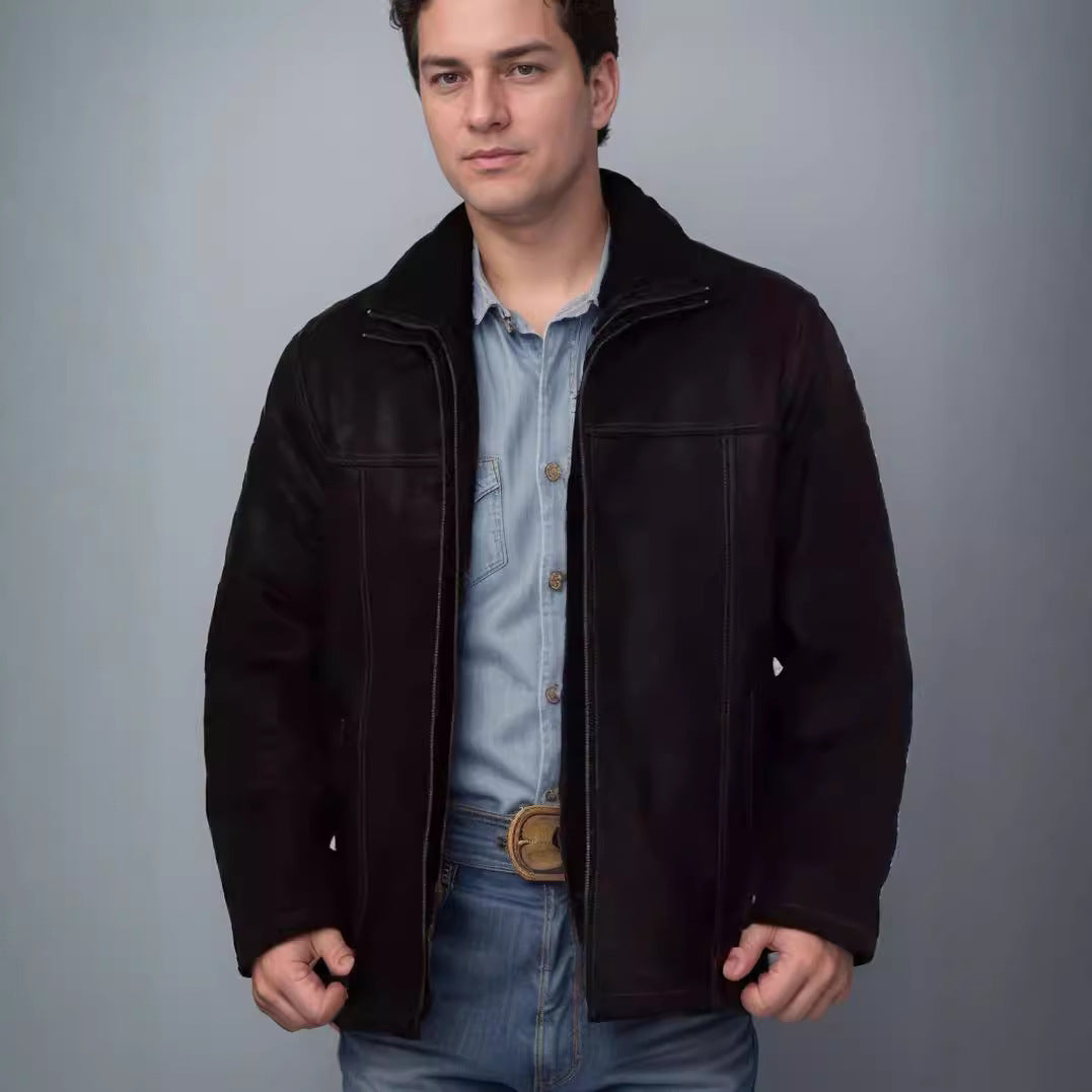 Herren hochwertige Lederjacke mit vielseitigem Stil Echoarchiv