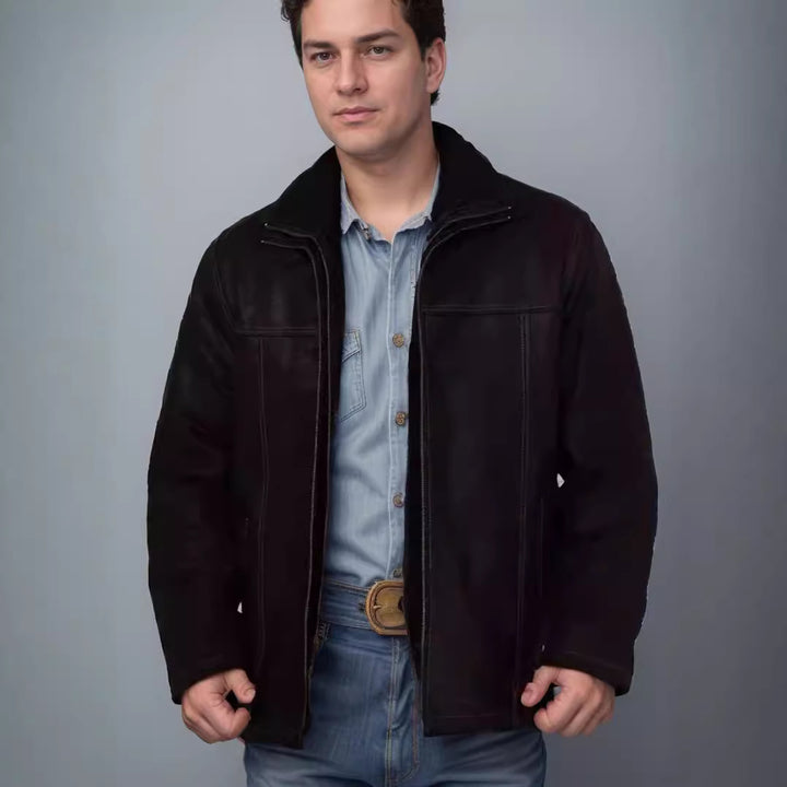 Herren hochwertige Lederjacke mit vielseitigem Stil Echoarchiv