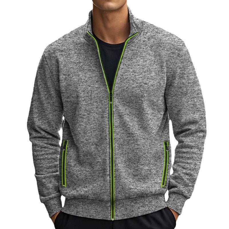 Herren sportliche Fleecejacke mit hohem Kragen und praktischen Taschen Echoarchiv