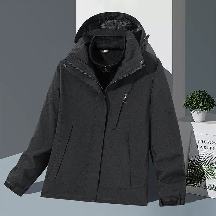 Männliche winddichte Softshelljacke mit integriertem Mikrofaserschicht und verstellbarer Kapuze – Taviero