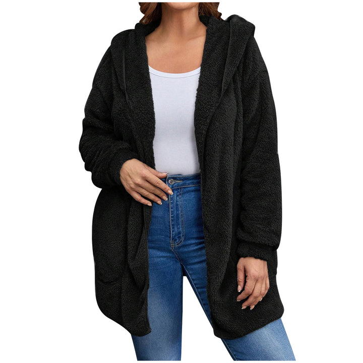 Damen nan kuschelige Teddy-Fleece Kapuzenjacke mit großen Eingrifftaschen und entspannter Silhouette Echo Archiv