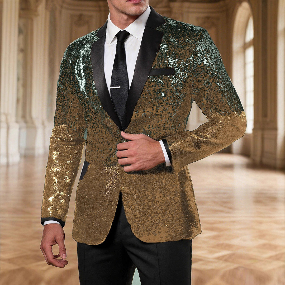 Herren eleganter Pailletten-Anzugblazer mit luxuriösen Akzenten Echoarchiv