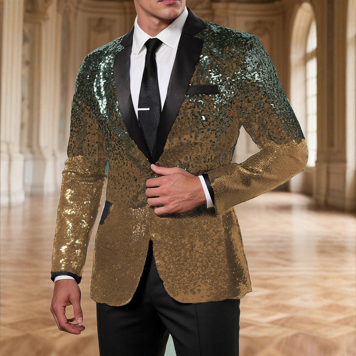 Herren eleganter Pailletten-Anzugblazer mit luxuriösen Akzenten Echoarchiv